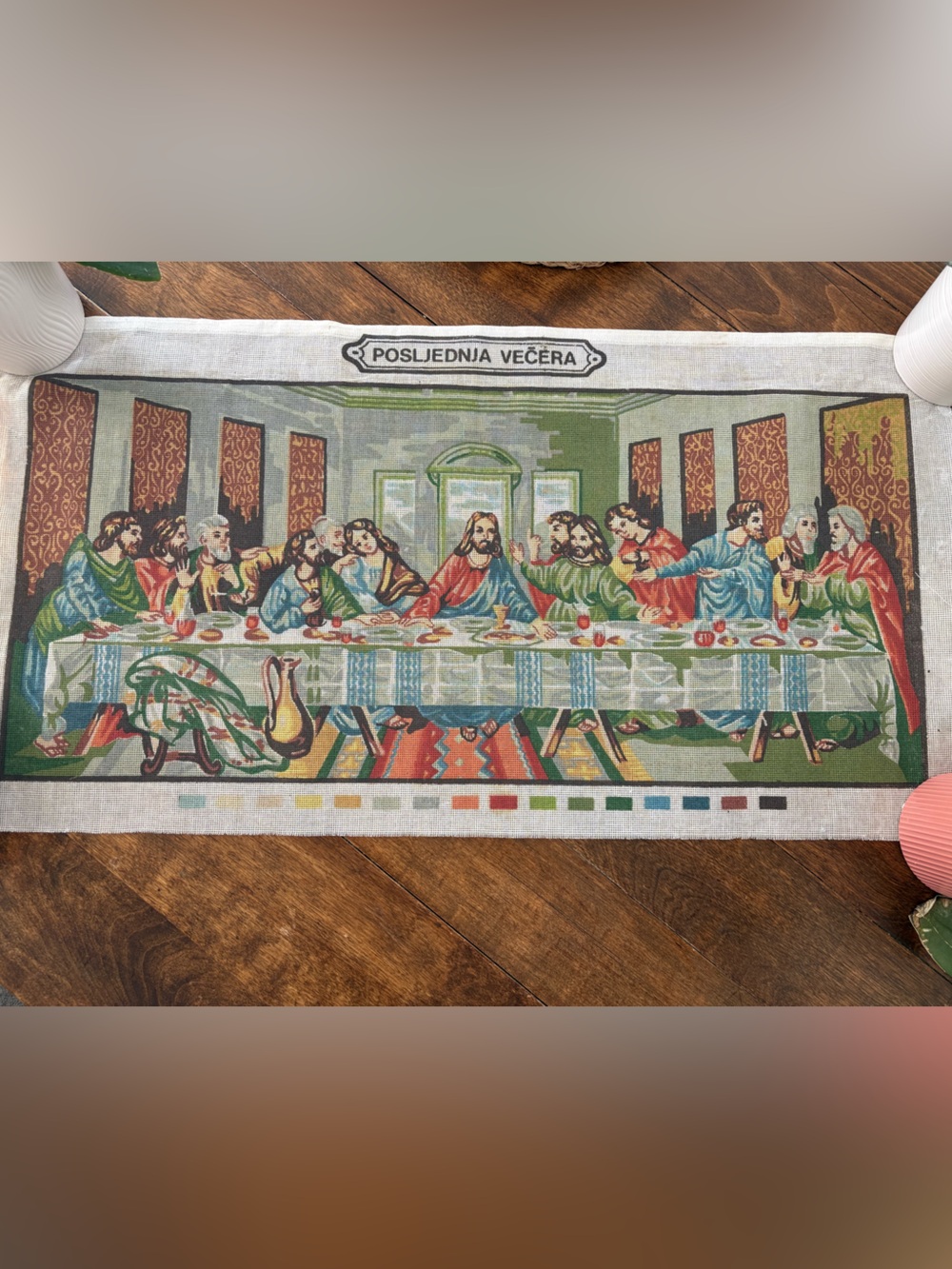 Last Supper Jesus Christ and Disciples Religious Image Needlepoint Canvas
